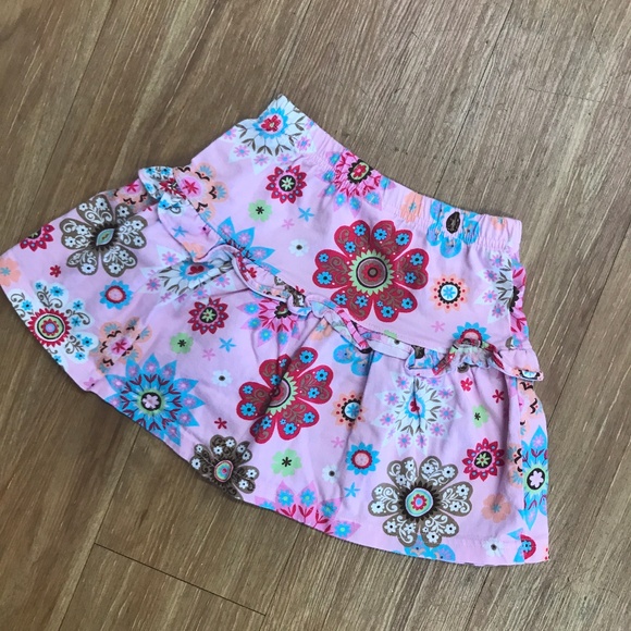 Hanna Andersson Pink Print Floral Skirt 100 4 - Picture 3 of 3