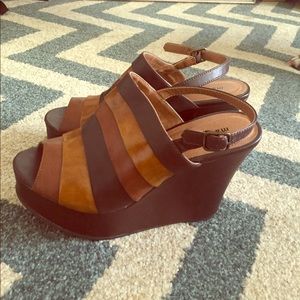 Madden girl multi color platform wedge