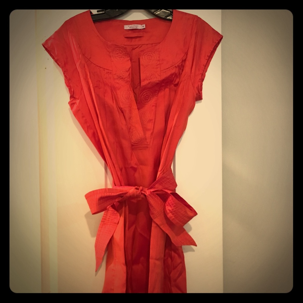 Calypso red satin dress, Sz M