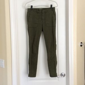 JCrew skinny stretch cargo pant with zippers 27