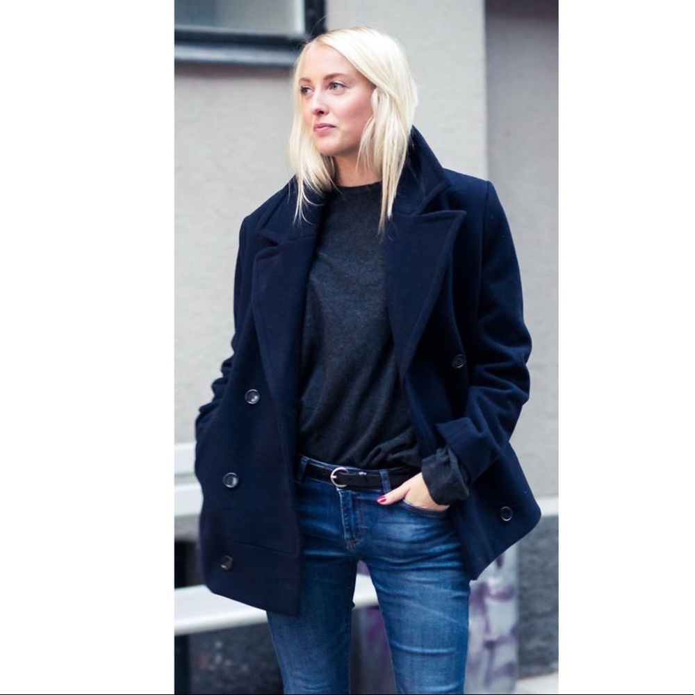 Nordstrom navy blue pea coat