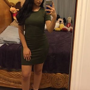 Forever 21 olive ribbed dress