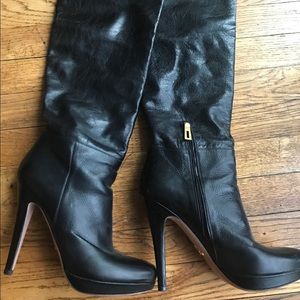 PRADA Platform/Heeled over the knee leather boots