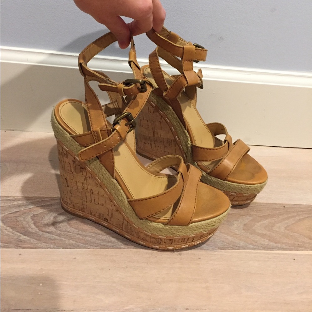 Nine West Wedge Cage Sandals size 6 1/2