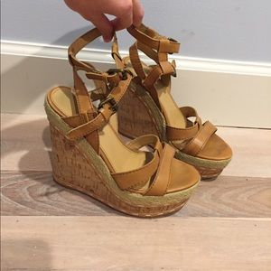 Nine West Wedge Cage Sandals size 6 1/2