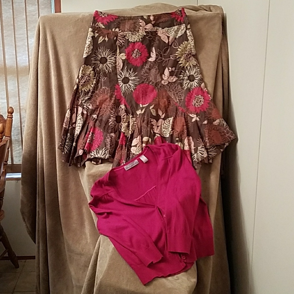 2pc Ana sz10 skirt & Liz Claiborne szL sweater