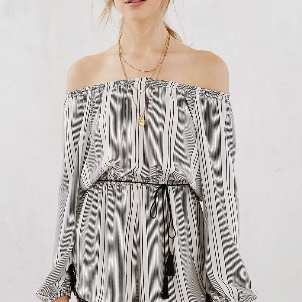 Urban Outfitters black and white ecote romper