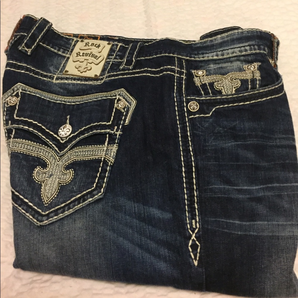 Rock revival blue jeans