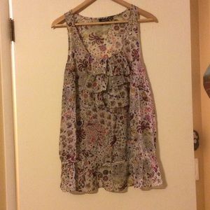 Semi-sheer ruffled top