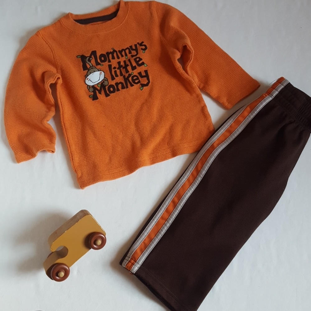 "Mommys Little Monkey" Toddler Boys 2pc Set