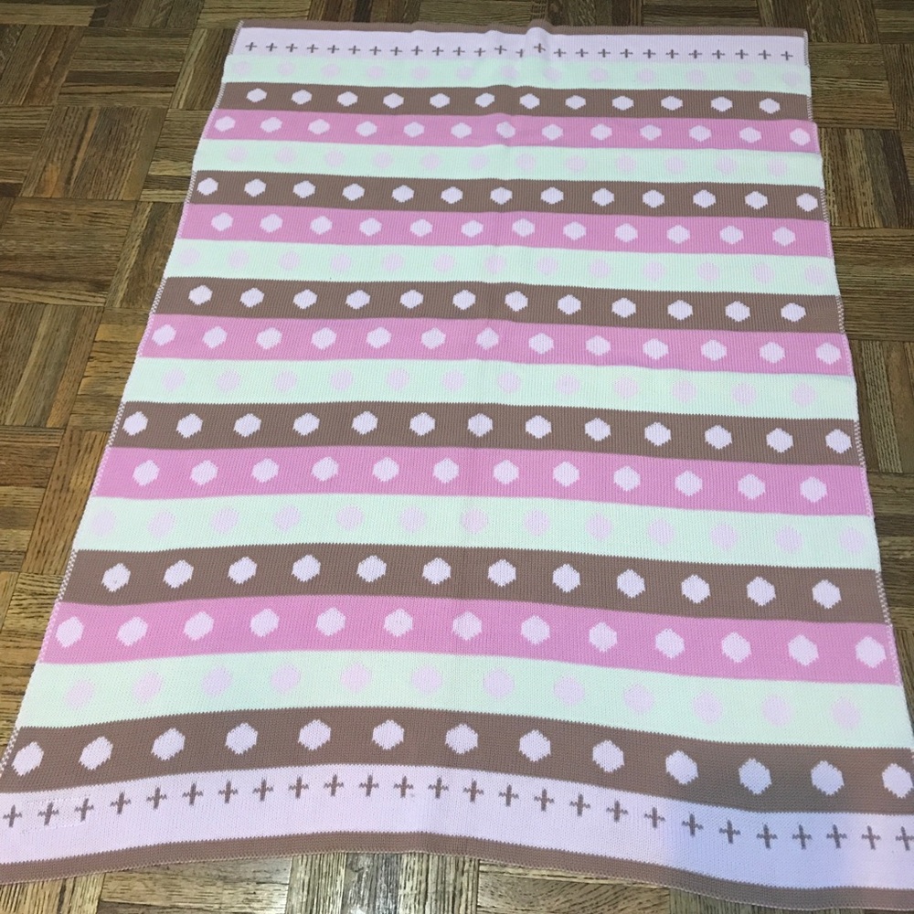 Widgeon Cotton Knit Baby Girl Polka Dot Blanket