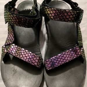 Teva Universal Sandals in Oilslick Black Snakeskin