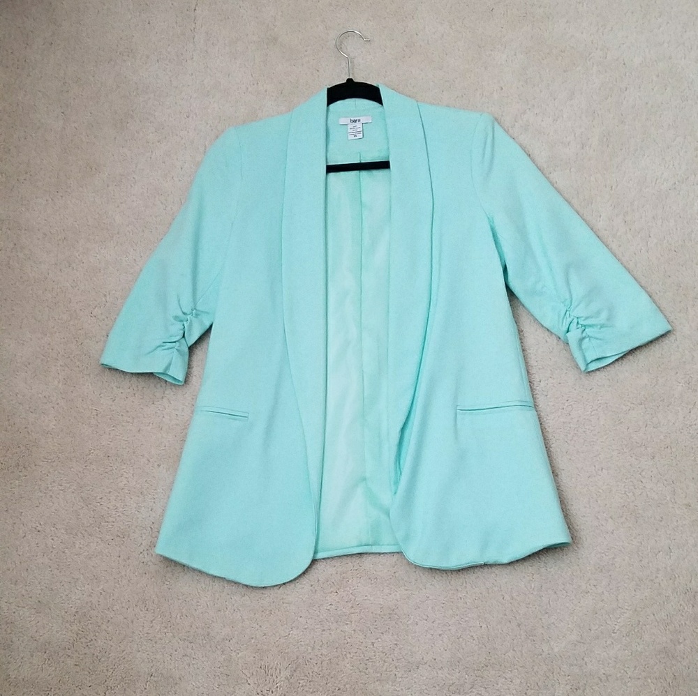 BAR III boyfriend blazer 3/4 ruched mint sleeve XS