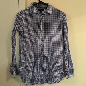 Blue gingham J Crew shirt