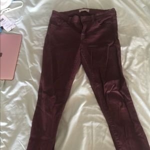 Burgundy Madewell Skinny Jeans