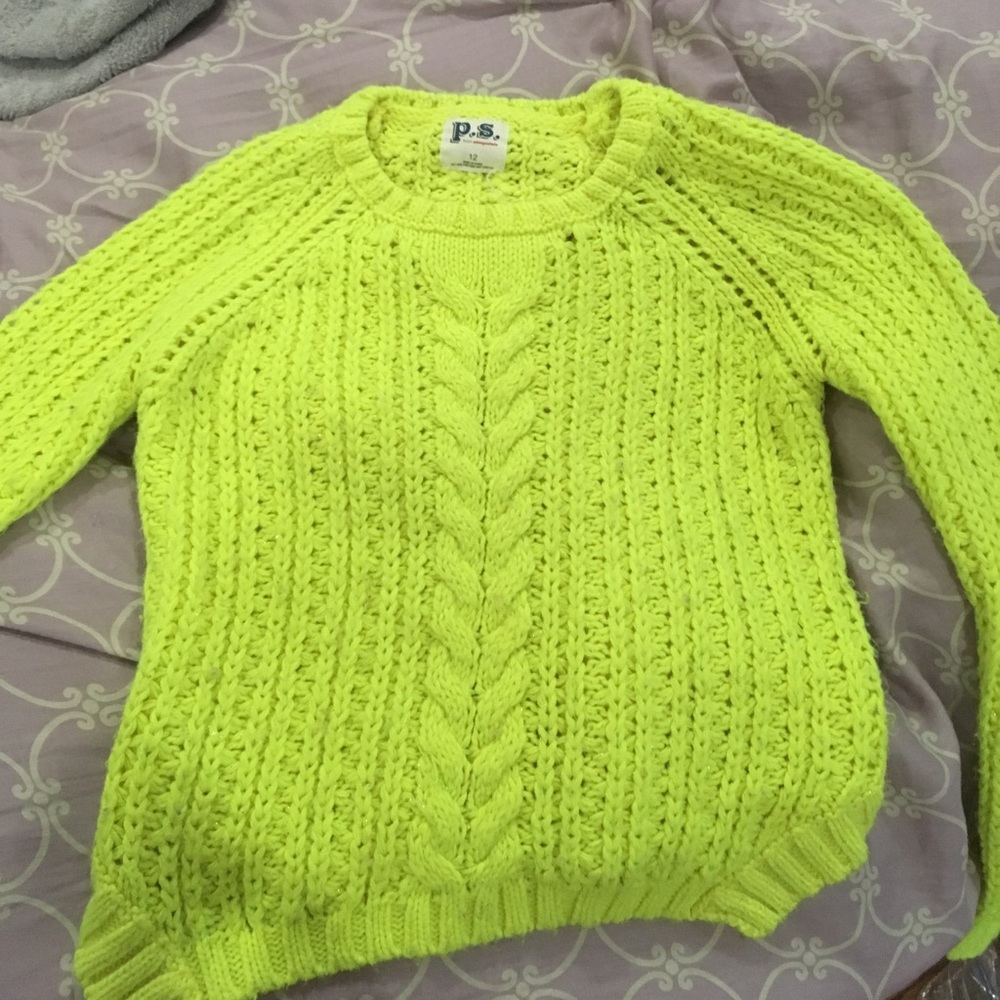 AÉROPOSTALE P.S. NEON YELLOW CROP TOP||GIRLS SZ 12