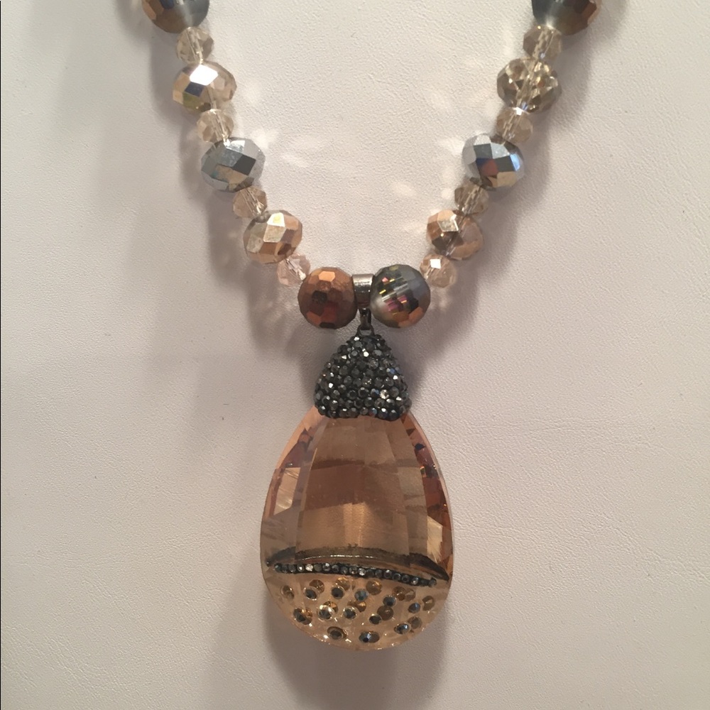 Silver and gold fashion pendant necklace set