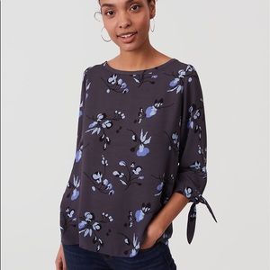 LOFT boatneck tie sleeve blouse