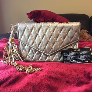 Authentic Chanel Gold Quilted Evening Bag