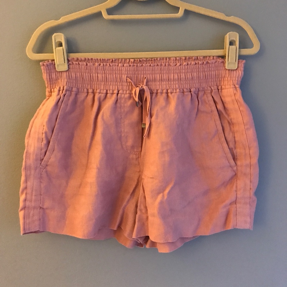 J. Crew Dusty Rose Linen Shorts