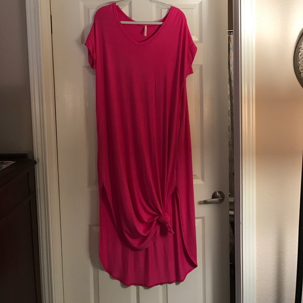 Pink fuchsia maxi dress