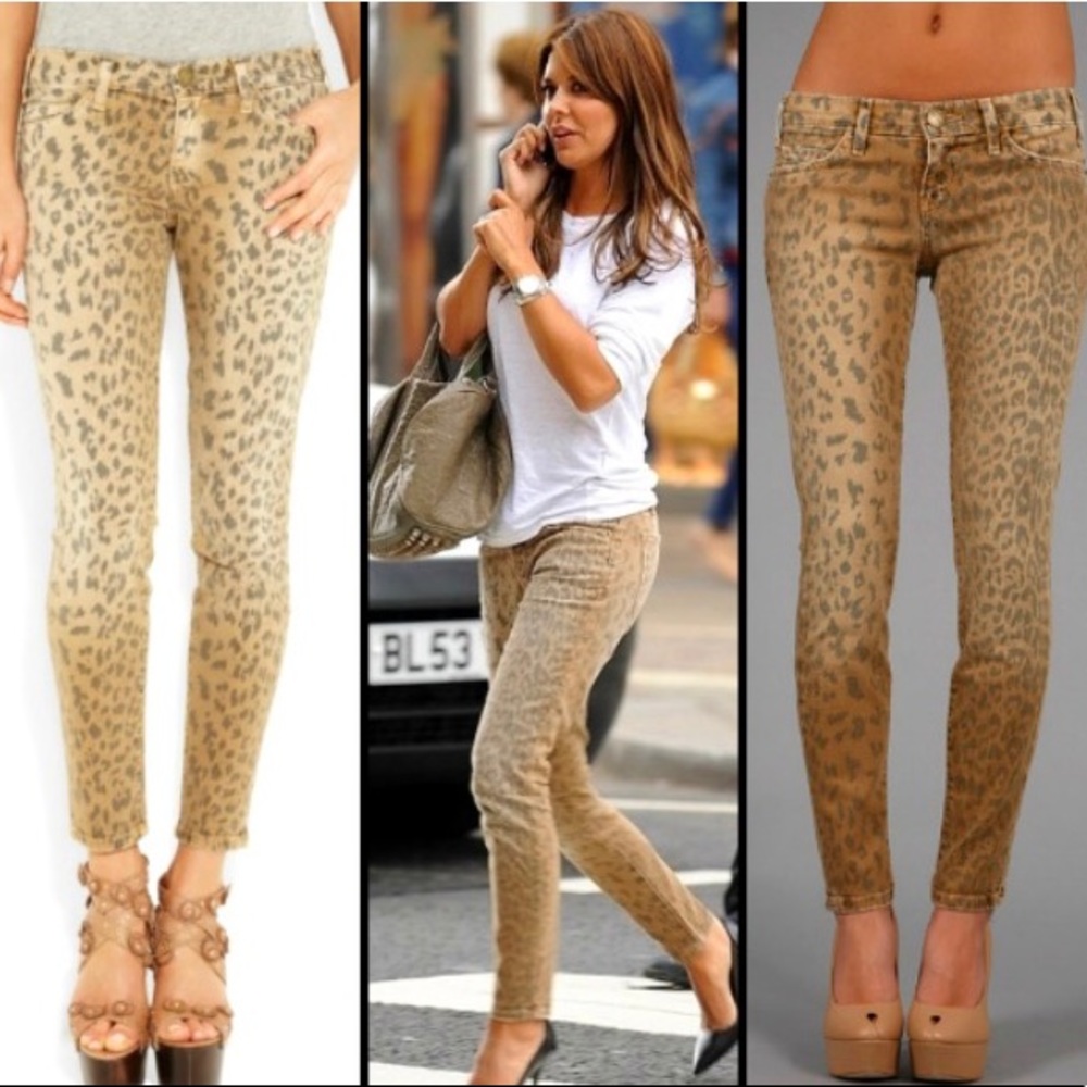 Current Elliott Cheetah skinny ankle pant