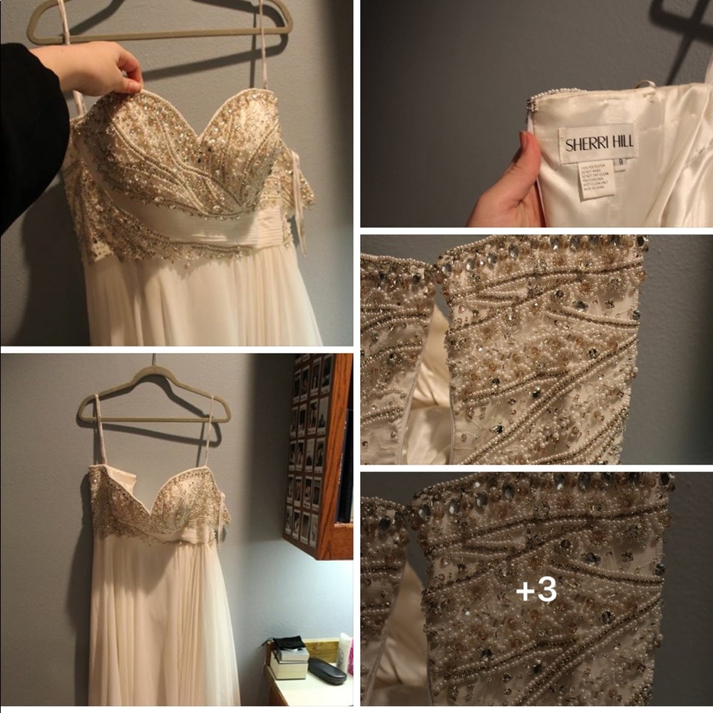White Beaded size 8 Sherri Hill
