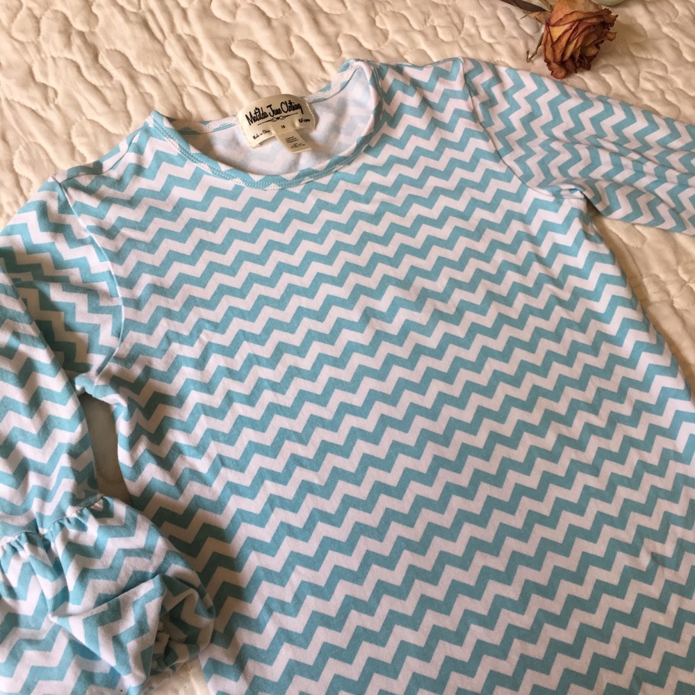 Girls Matilda Jane puffer chevron shirt 8 10