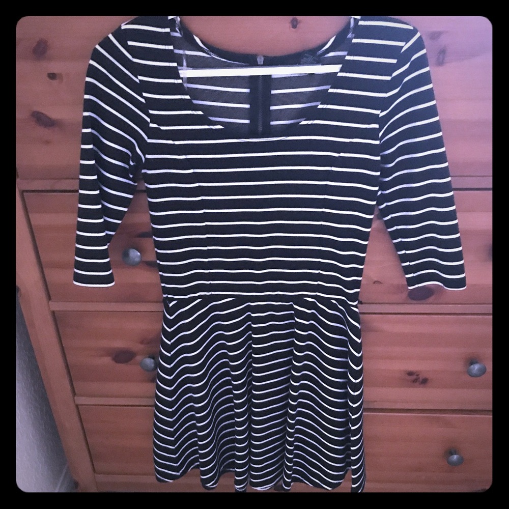 Black and white stripe dress