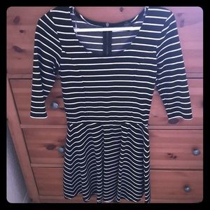Black and white stripe dress