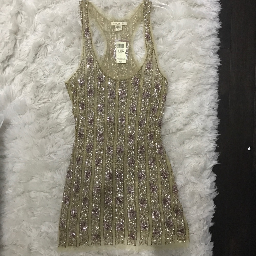 Gold/Purple Sequin Arden B Party Dress