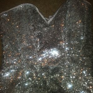 Silver sequin bustier corset
