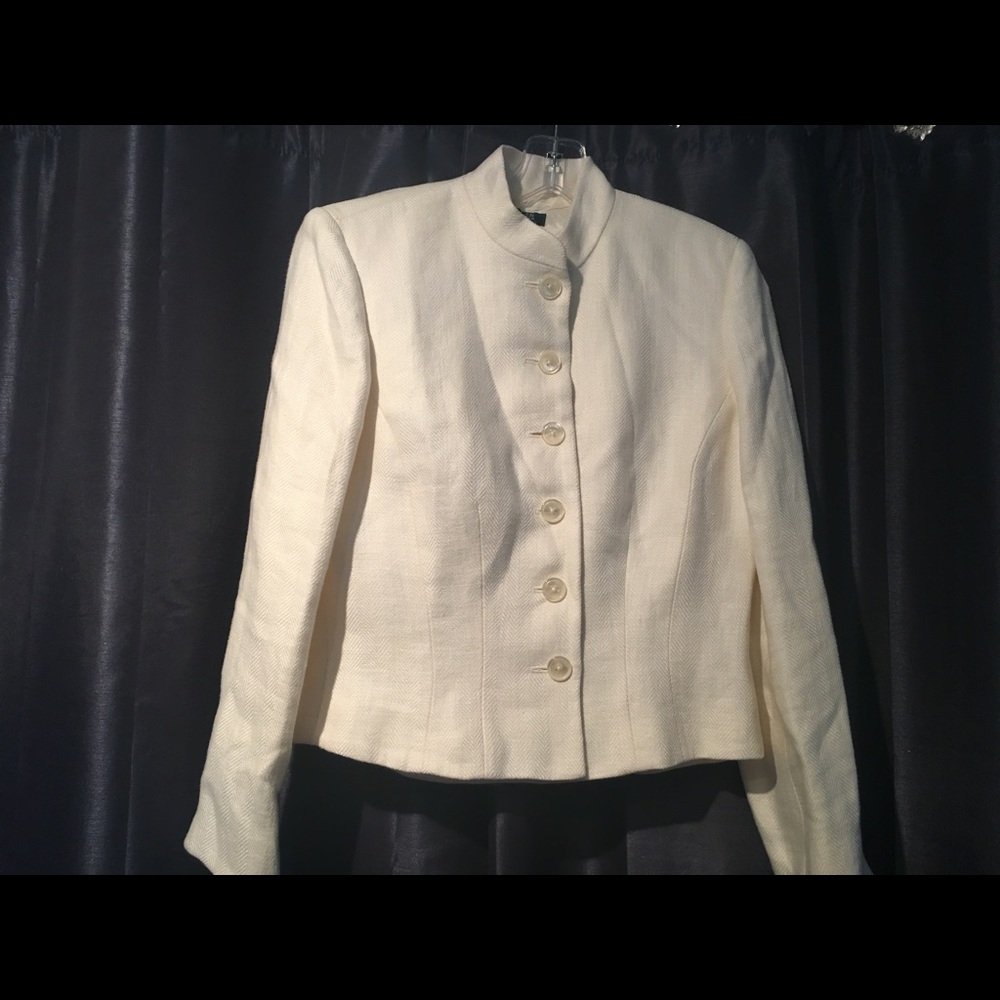 Ralph Lauren Linen Ivory Blazer Jacket