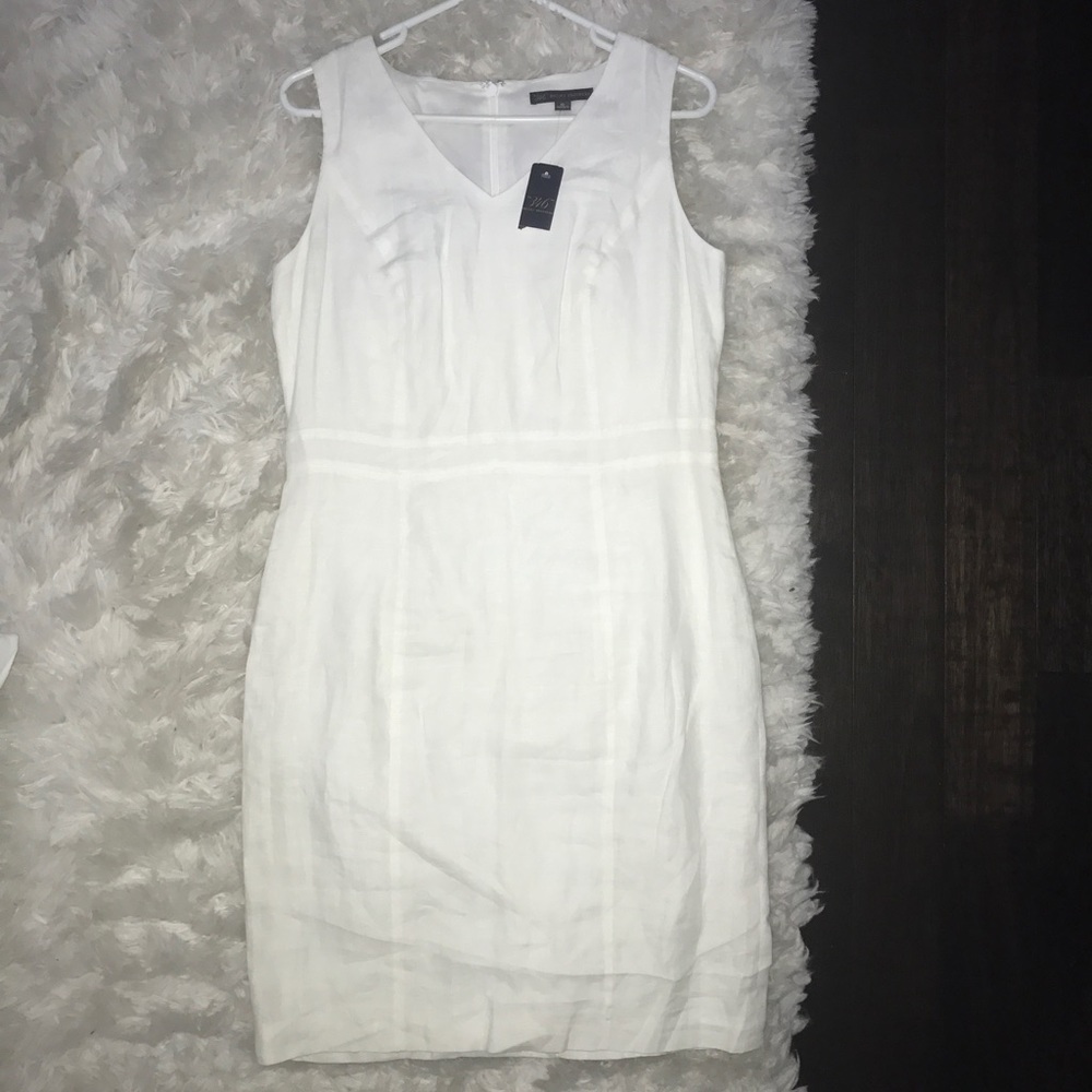 White linen Brooks Brothers dress