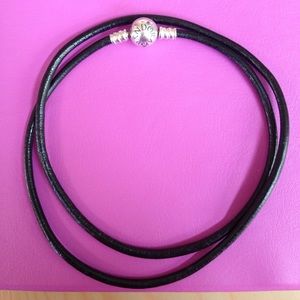 Pandora Black Double Leather Bracelet