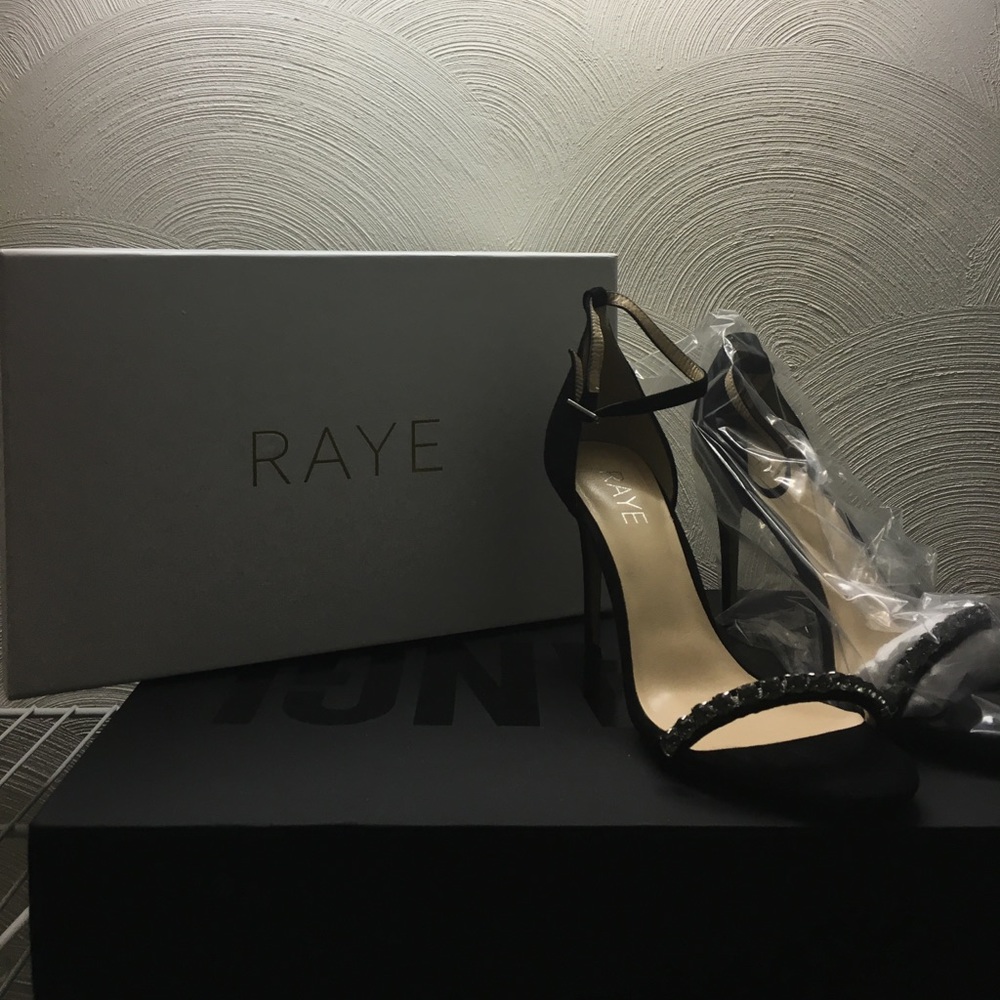 Raye black strappy heels