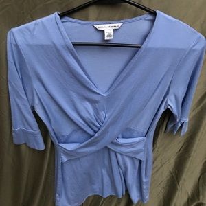Baby blue cross over blouse