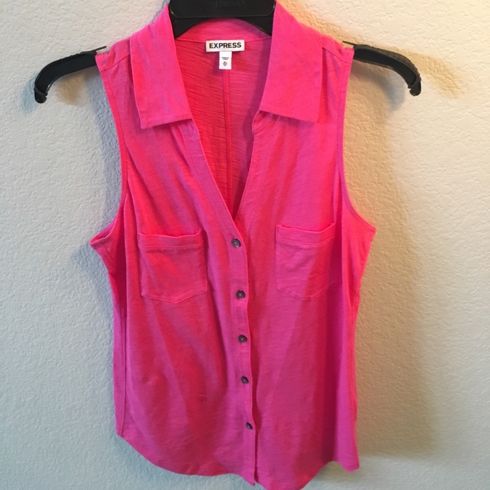 Pink cotton button down