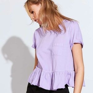 Pastel Lavender UO Peplum Tee