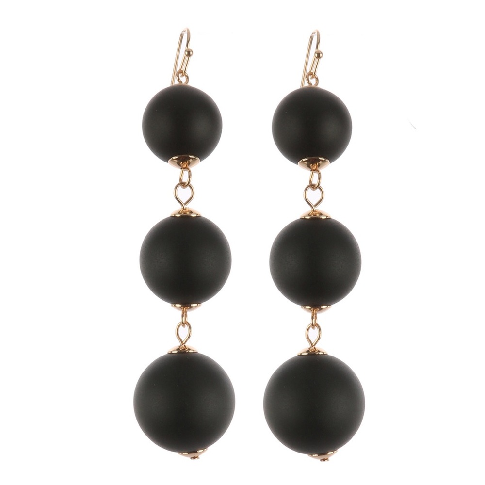 | STUNNING WOOD SPHERE EARRINGS | - Picture 2 of 6