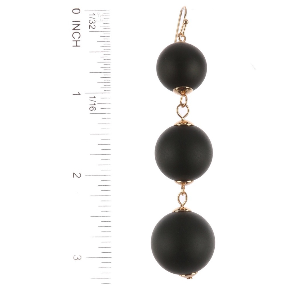 | STUNNING WOOD SPHERE EARRINGS | - Picture 3 of 6
