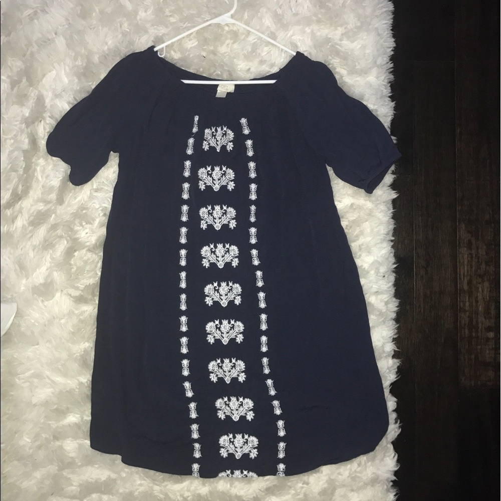 Navy Ann Taylor Loft Swing Dress