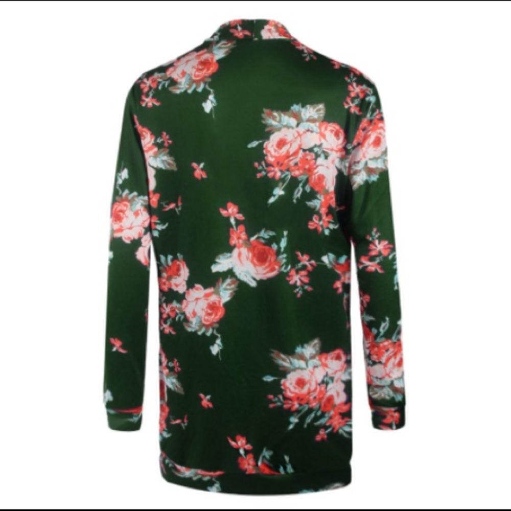 B2G1π Floral Kimono Cardigan Green - Picture 3 of 7