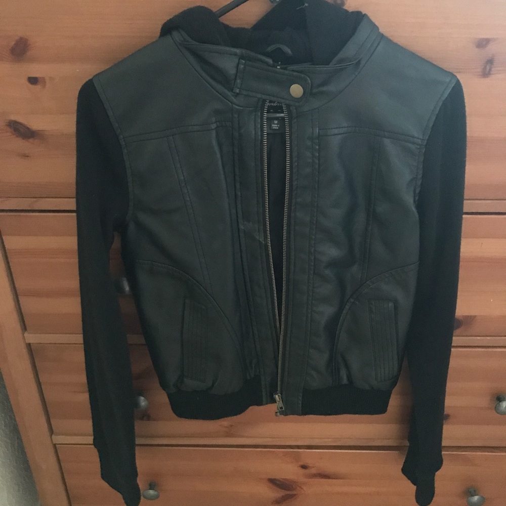 Black leather jacket