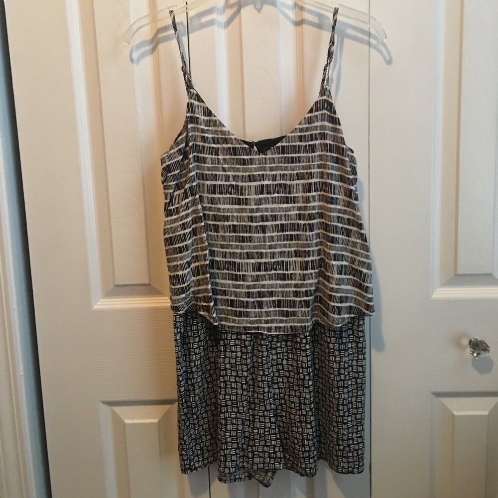 Mixed print romper