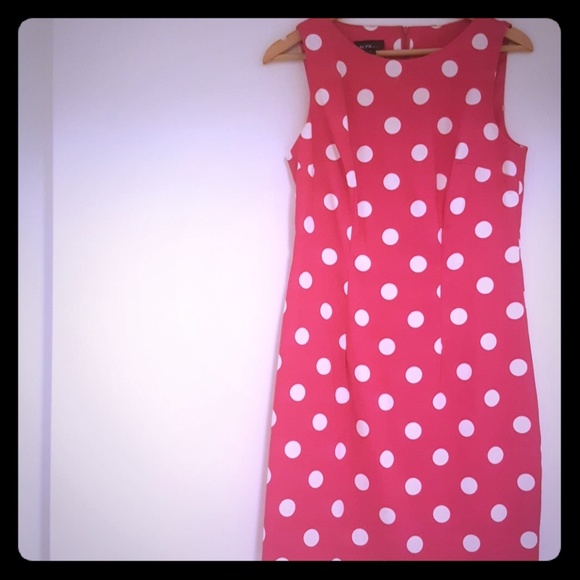 hot pink polka dot dress