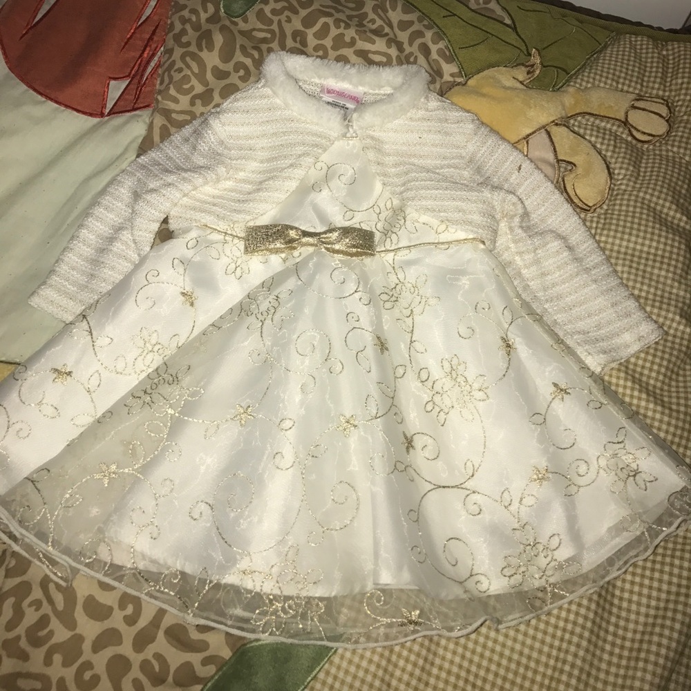 Gold and white dress