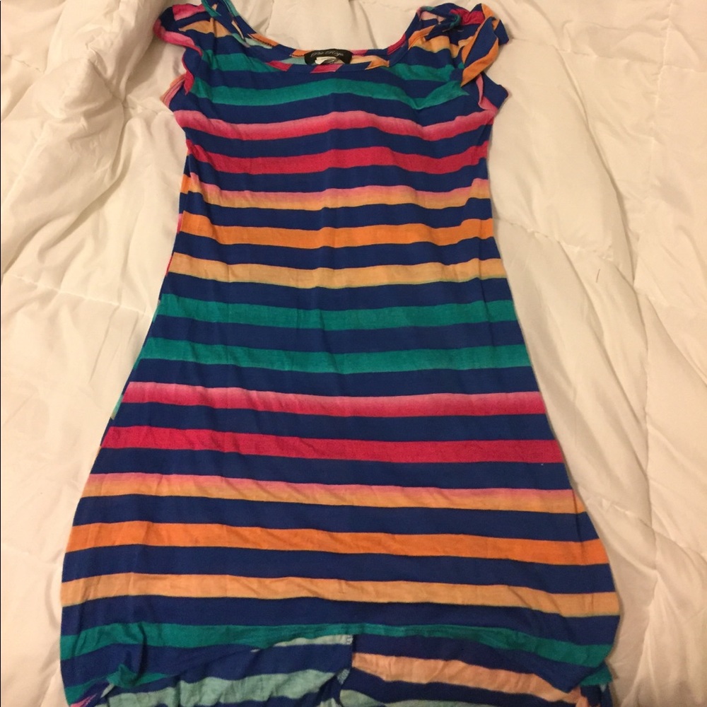 Rainbow high low dress cute trendy