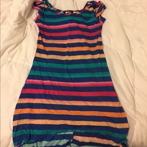 Rainbow high low dress cute trendy
