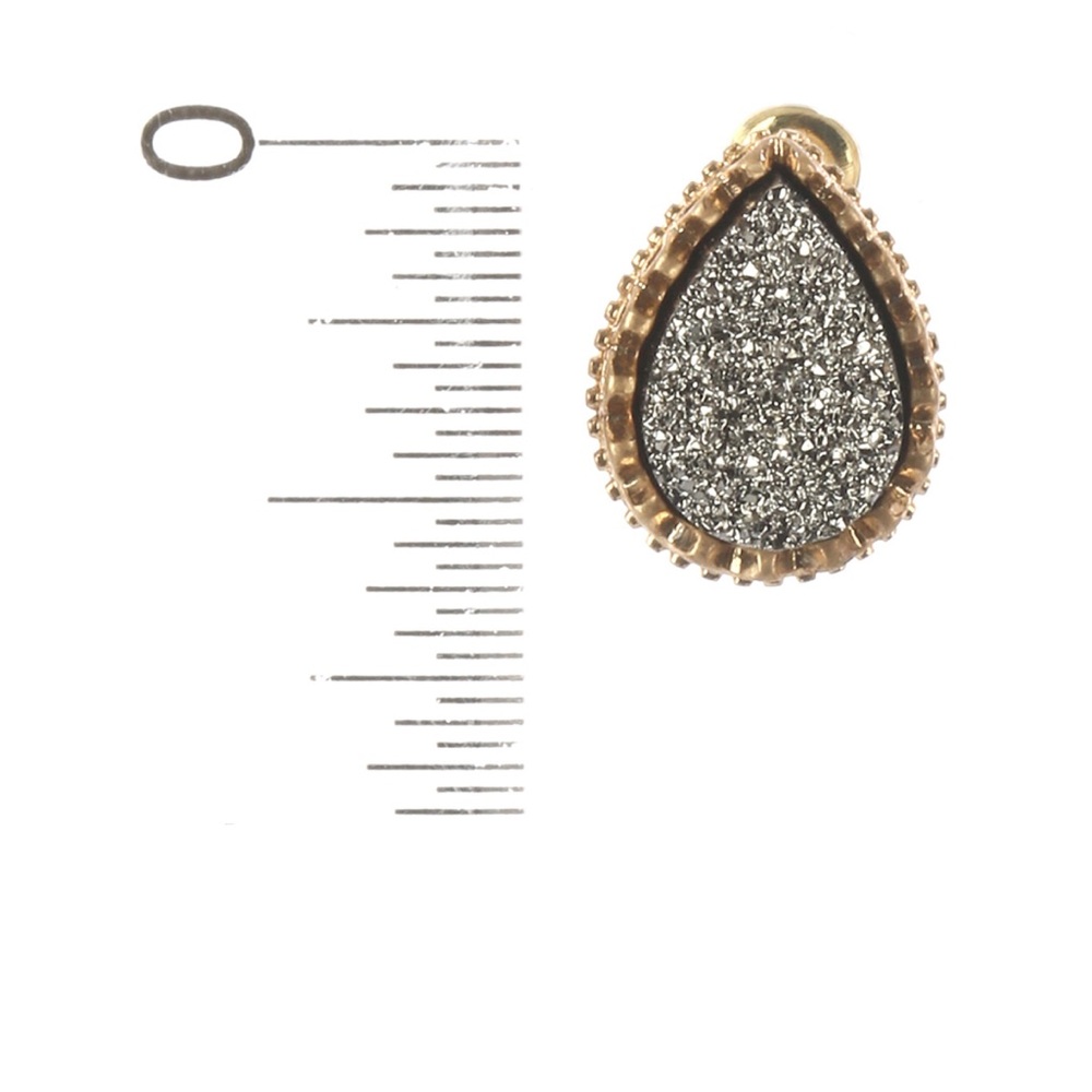| HEMATITE DRUZY STUDS | - Picture 5 of 6